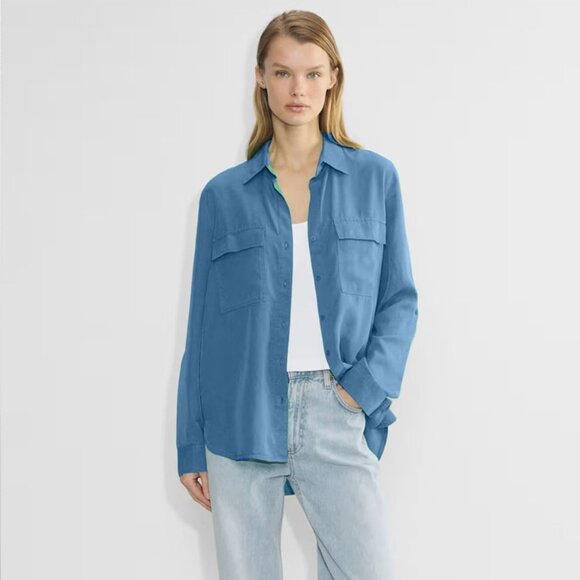 BABATON By Aritzia Utility Drapey Twill Button Up Shirt Size XS - Picture 1 of 10